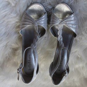Kelly and Katie Silver Open Toe Heels (35)